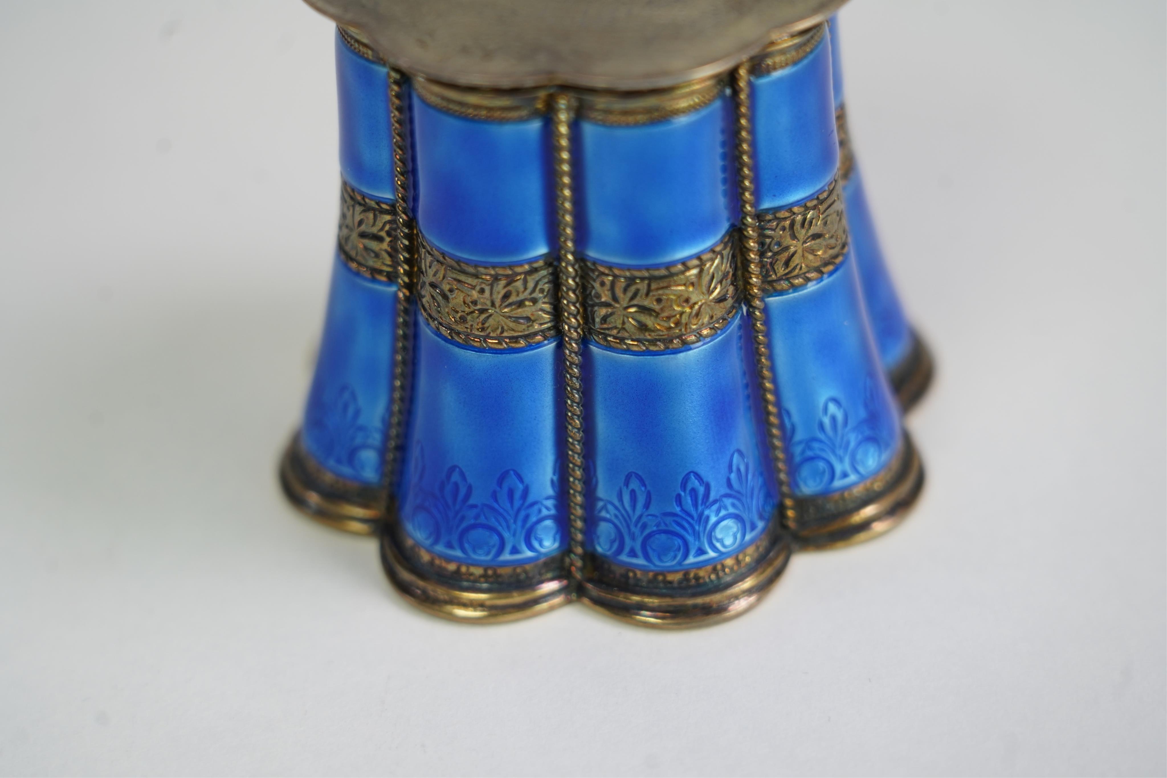 A mid 20th century Danish Anton Michelsen sterling and blue enamel beaker